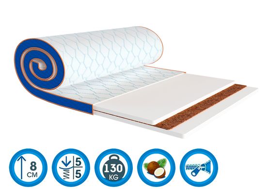 Surmatelas orthopédique (Futon) Sleep & Fly Mini - Flex coco stretch - 70x190